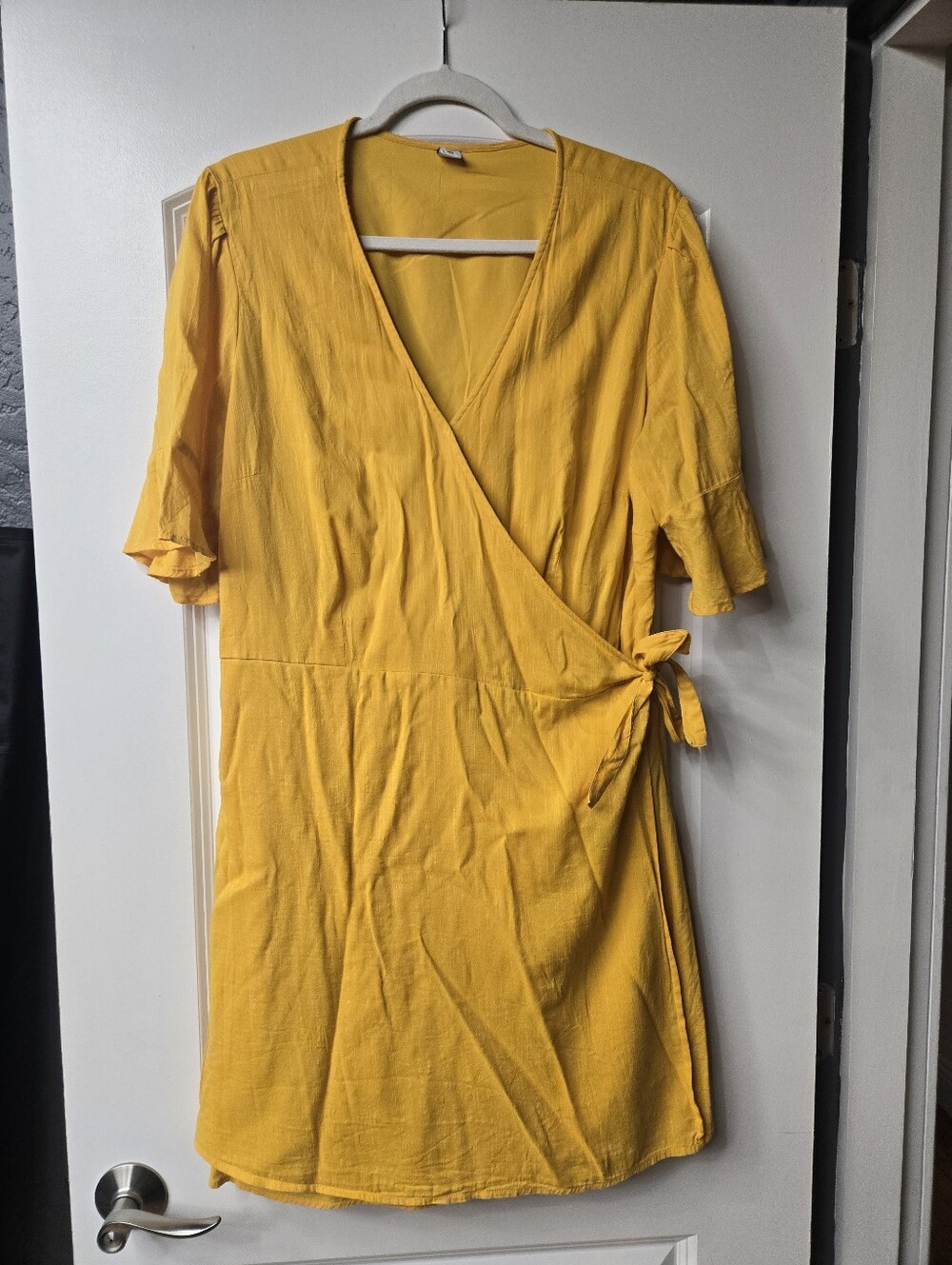 Old Navy Yellow Wrap Dress with Side Tie